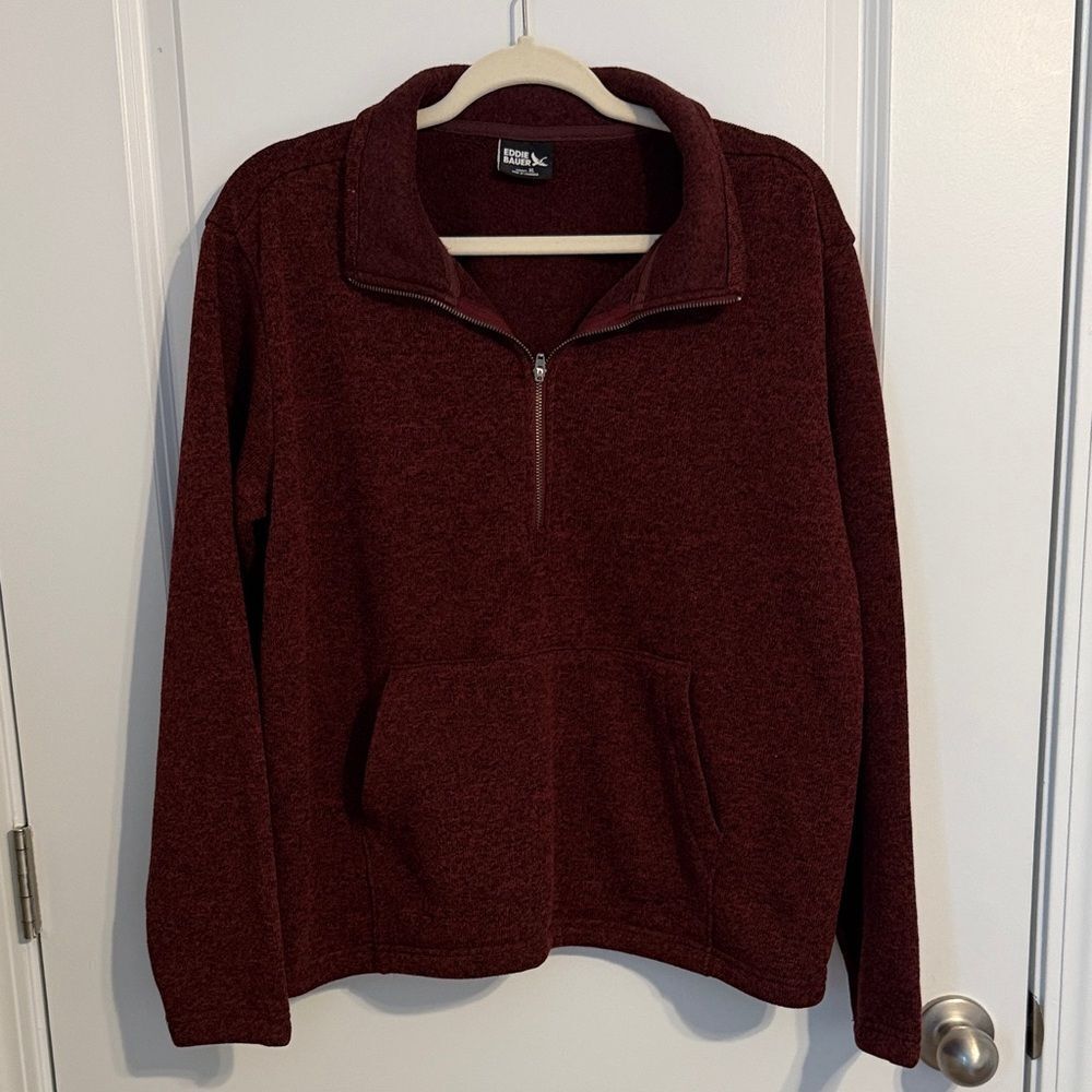 Eddie Bauer Half-Zip Hoodie Maroon Women's Size XL